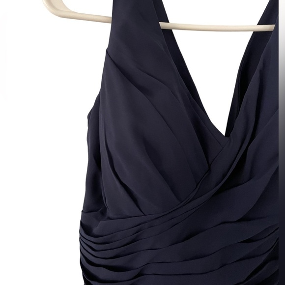 BILL Levkoff Navy Blue Chiffon Bridesmaid Dress size 12 - Picture 2 of 7